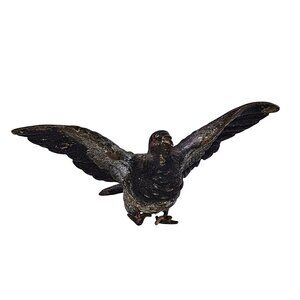 Antique Vienna Austrian Cold Painted Bronze Pigeon Bird Figurine Wings Out